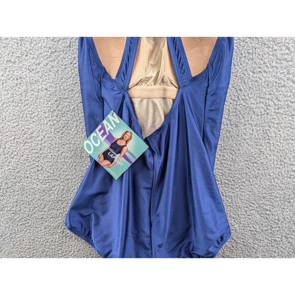 NWT Dolfin Aquashape Women's size 22 Blue Conservative Lap Swimsuit - Picture 8 of 12